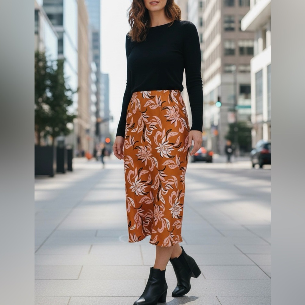 NWT: size 5x Liz Claiborne Womens Mid Rise Midi A-Line Skirt